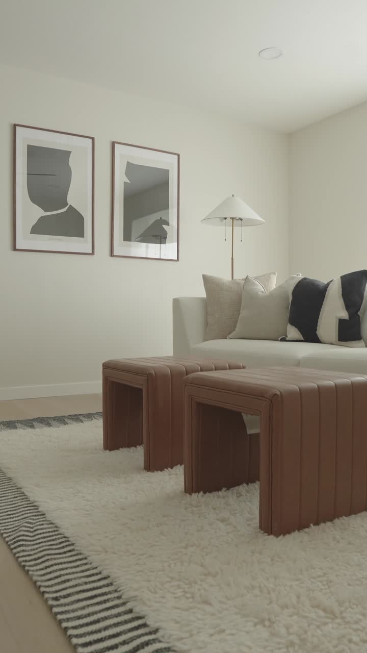 Finished living room with modern furniture