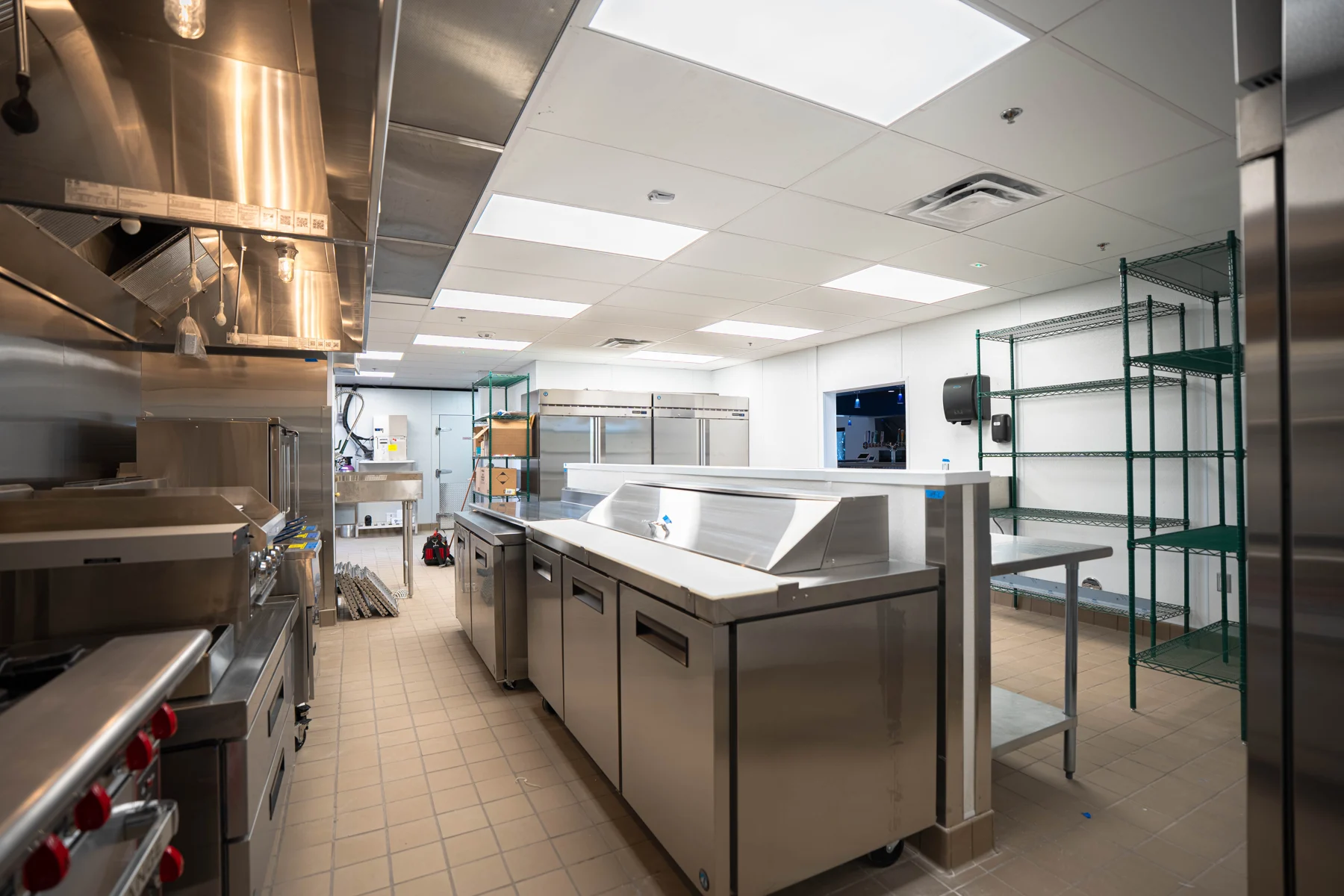 Stainless steel commercial kitchen