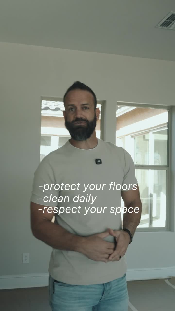 Builder explaining jobsite protection steps
